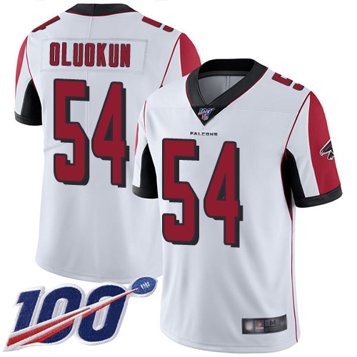 Atlanta Falcons Limited White Men Foye Oluokun Road Jersey NFL Football 54 100th Season Vapor Untouchable